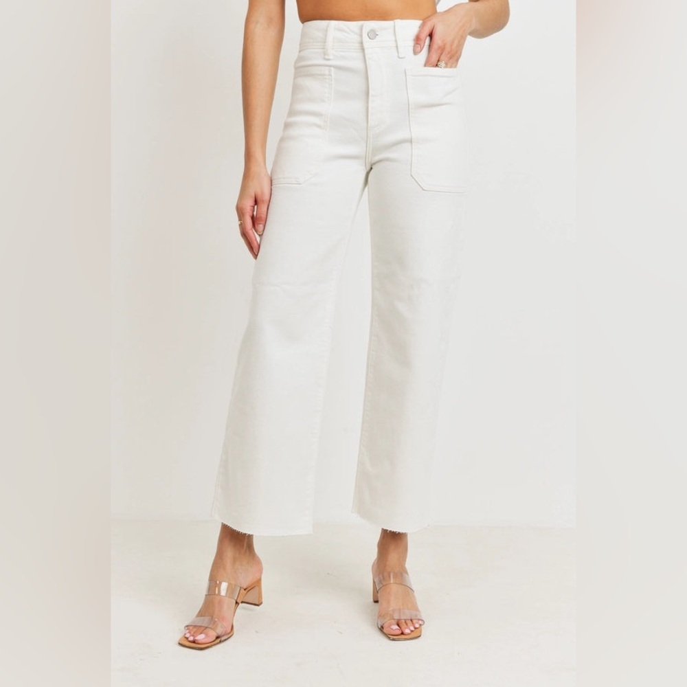 High Rise Utility Wide Leg Jeans